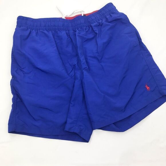 Polo Ralph Lauren Cobalt Blue / Red Swim Trunks - Picture 1 of 14